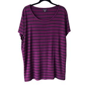 Lane Bryant Women's Ribbed Waffle Knit Back Button Short Sleeve Blouse SZ 22/24